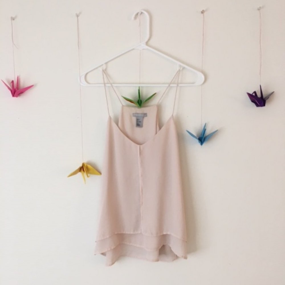 Soft pink layered racerback tank